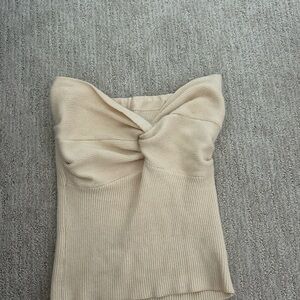 Cream Knotted Tube Top
